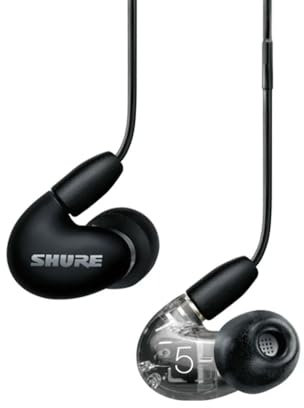Shure AONIC 5 kabelgebundene Sound Isolating Ohrhörer, hochauflösender Klang und natürliche Basswiedergabe, drei Treiber, In-Ear, hochwertig, kompatibel mit Apple- und Android-Geräten – Schwarz