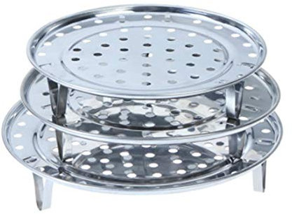 BesDirect 3 Parrillas de Acero Inoxidable para Olla a presión, Rejilla para conservas, Rejilla para conservas, Soporte para Cocina, Tostadas, Pan, Ensalada, Hornear, Accesorios para Cesta de Vapor