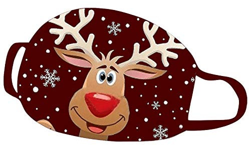 Lulupi Mundschutz Multifunktionstuch Weihnachten Waschbar Maske Lustig Weihnachtsmotiv Mund und Nasenschutz Baumwolle Rentier Elch Motiv Mundbedeckung Weihnachts Halstuch Schals für Herren Damen