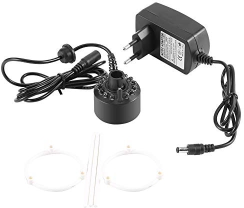 Fabricante de Niebla, 12 LED Colorido Reptil Tanque Fabricante de Niebla Máquina de Humo Humidificador de Aire Atomizador Paisaje Decoración para Agua Fuente Estanque Rockería Pecera(110-240V 500ml/H)
