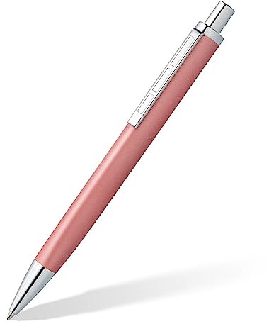STAEDTLER Druckkugelschreiber triplus 444 M, Farbe Radiant Rose, hochwertiges Metallgehäuse in ergonomischer Dreikantform, Großraummine M, Schreibfarbe Blau, 444 M20-3