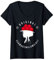 Damen Original Schwarzwaldmädel Schwarzwaldmaidli Bollenhut Bild T-Shirt mit V-Ausschnitt