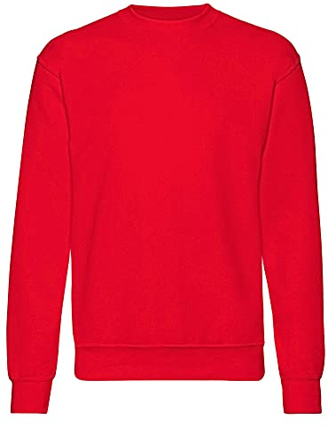 Fruit of the Loom Men's Classic Sweat Sweatshirt Various Colour Sets M L XL XXL 3XL 4XL 5XL, red, 3XL
