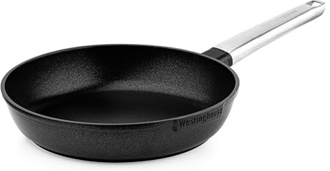Westinghouse PERFORMANCE SERIES Bratpfanne, Beschichtete Pfanne 28 cm Induktion, Für alle Herdarten, Non Stick Frying Pan mit Cool-Touch Edelstahl-Griff, Ofenfest & Spülmaschinenfest, Schwarz