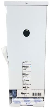 Sanitary Napkin and Tampon Dispenser Prefilled Free Vending White Metal