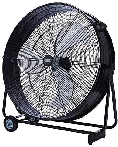 Draper 03368 110V Drum Fan, 30/760mm, 125W, Fan for Commercial, Office, Warehouse, Black