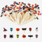 Bekeify 200 Pzas Halloween Palillos de Cóctel 12 cm Brochetas de Frutas Palitos de Cóctel de Madera Brochetas para Picoteos Palillos Decorativos Cráneo Calabaza Murciélago Halloween Pinchos
