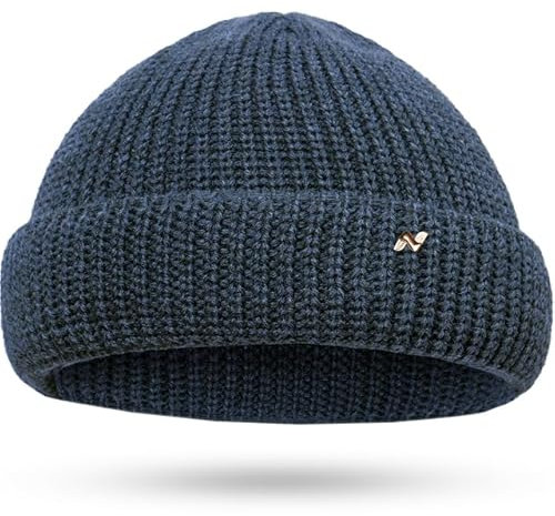 NYTTED® Kurze Fisherman Beanie Herren & Damen I Made in Germany - Seemannsmütze aus 100% feinster Schurwolle I Fischermütze Herren & Damen I Docker Mütze