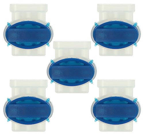vhbw 5X Morsetti per Filo perimetrale Compatibile con Gardena Sileno Robot tagliaerba - Connettori Impermeabili Trasparente/Blu