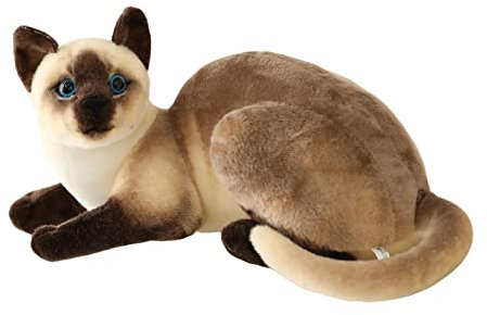 Milageto Realistische Kuscheltier-Dekoration, Geburtstagsgeschenk, Figuren, Zuhause, weiche Puppe, Kitty, Katze, Plüschtier für Erwachsene, Kinder, Jungen, 40cm Siamkatze