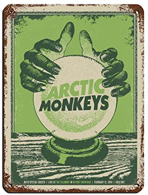 Monkeys AM Album Poster Arctic Music Cover (3) Retro Poster Metall Blechschild Chic Art Retro Eisen Malerei Bar Menschen Höhle Cafe Familie Garage Poster Wanddekoration 30 x 40 cm