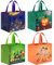 AhfuLife Halloween Geschenktüte Tasche, 4 Stk Süßigkeit Süßes mit Griffen für Trick or Treat, Partyzubehör Eimer Beutel, Non Woven Tüten Deko Kinderparty