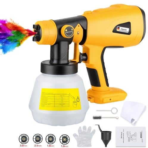 Spruzzatore di vernice senza fili compatibile con batteria al litio Dewalt da 18 V, 20 V/60 V, Hipoke HVLP, per recinzioni, pareti, soffitti, mobili per la casa