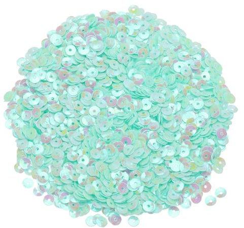 QUARKZMAN Lose Pailletten 4MM Glitzer Pailletten 3000 Stück Becher-Pailletten Stickerei-Pailletten für Schmuckherstellung Basteln Nähen, Mint
