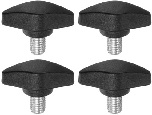 QUARKZMAN 4Pcs Boutons à Ailettes En T, Vis à Pouce M8 X 12mm, Filetage Mâle Standard, Poignées En Plastique, Boutons de Serrage à Main, Vis à Pouce, Noir.