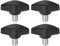QUARKZMAN 4Pcs Boutons à Ailettes En T, Vis à Pouce M8 X 12mm, Filetage Mâle Standard, Poignées En Plastique, Boutons de Serrage à Main, Vis à Pouce, Noir.