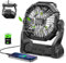CONBOLA Portable Fan Rechargeable, 20400mAh Cordless Battery Powered Fan with LED Lantern, USB C Battery Operated for Travel Bedroom Home Camping Tent Office Beach Desk Fishing Table