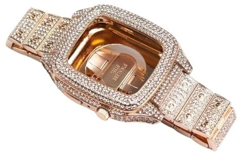 NDJQY Diamond Watch Band Case para Iwatch 8 7 Refit Mod Kit Luxury Lady Diamond Modificación Kit para Apple Watch Series 8 7 45mm, talla única, Agate