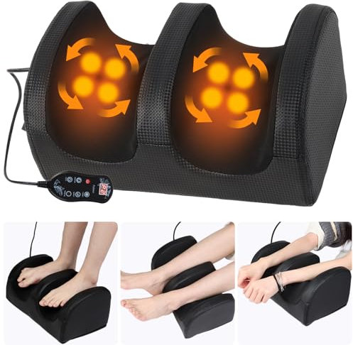 Folovn Masseur de pieds et mollets avec chaleur Shiatsu Machine de massage électrique pour fasciite plantaire, soulagement de la douleur, favorise la circulation sanguine,