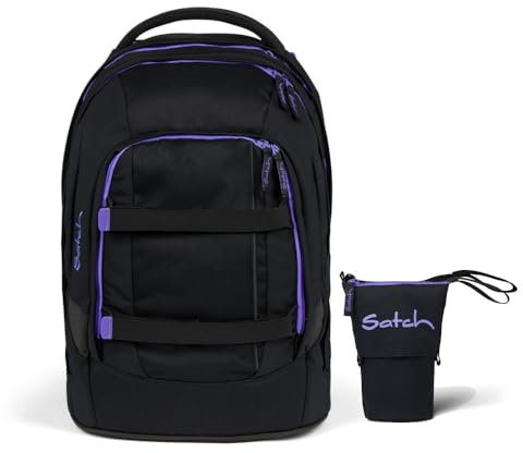 satch Pack Schulrucksack Set 2tlg. inkl. Pencil Sider (Purple Phantom)