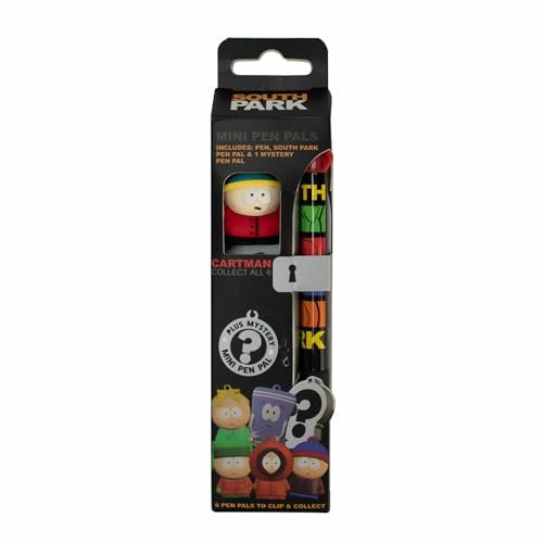 Thumbs up South Park Kugelschreiber mit 2 Sammelfiguren, Stift im Design der Kult Serie, Ideal für Fans