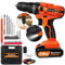 Cordless Combi Drill, 21V Power Drill Set, Electric Screwdriver Drill with 25+1 Torque Setting, 45Nm Power Tools Electric Drill Driver, 2 Speed, LED Light, 29pcs Accessories Battery Drill Kit for DIY