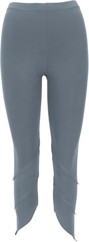 GURU SHOP Yoga Pixi Leggings mit Overlock, Bio-Baumwolle, Damen, Stretch, taubenblau, M
