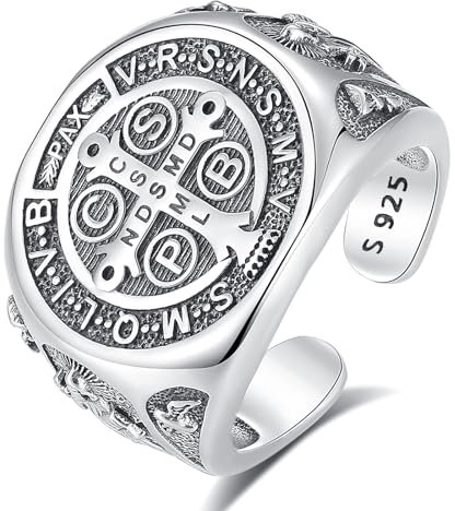 INFUSEU Offener Größenring, Verstellbar 925 Sterling Silber Modell 7-8 Zweiköpfige Schlange/gelada/umarmung/wolverine/orang-utan/drache/pentagramm Ring Geschenk für Sie (Benedikt)
