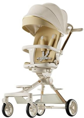 Poussette Canne avec Plateau, Poussette Reversible, Poussette à partir de 6 mois(Charge 25 kg) avec Dossier Réglables, Pliage Rapide, Roues Antidérapants, pour Voyage Avion (kaki)