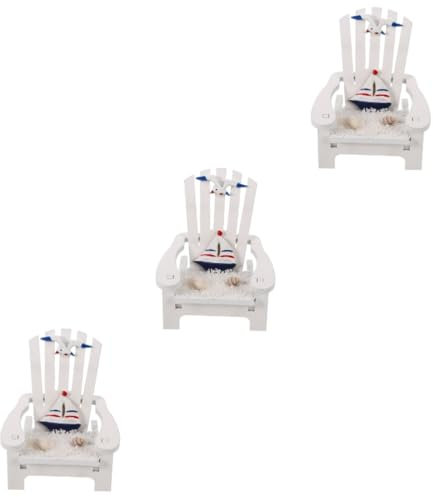 Cabilock 3St Strandkorb Dekoration Bürodekoration Desktop- Strandstuhl Accessoire Strandstuhl Dekoration Heimdekoration Miniatur-Stuhlmodell Simulation Strandkorbmodell Kiesel