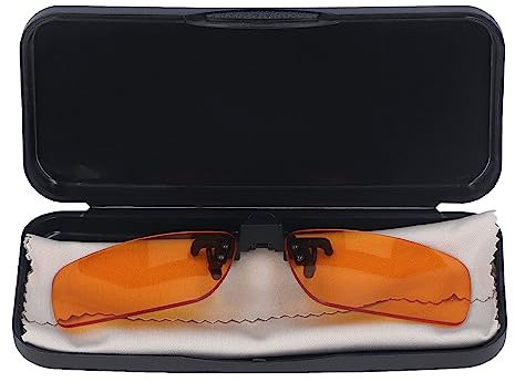 Clip On Brille mit Blaulichtblockierung Anti Augen Überanstrengung Gaming Brille Damen Herren hochklappbare klare Gläser Blaulicht Brille über Brille für Computer Bildschirme Spiele Rechteckig