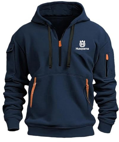 ZILUXI Felpa Uomo con Cappuccio H.u.s.q.v.a.r.n.a, Felpa con Elegante, Hoody Tinta Unita Basic Casual Style, a Sweatshirt(Multicolor 4,L)