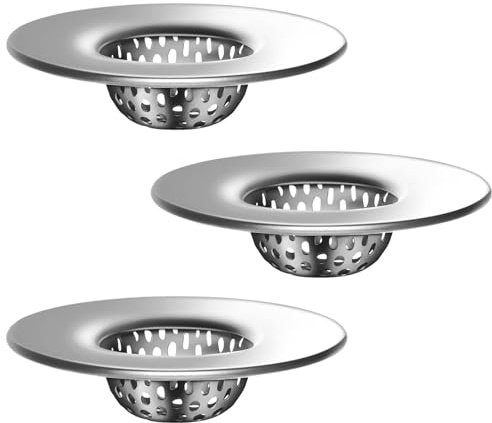 Bathroom Sink Strainer, Utility, Slop, Bathtub Lavatory Sink Drain Strainer Hair Catcher, Stainless Steel Shower Drain Strainer, 3 Pack