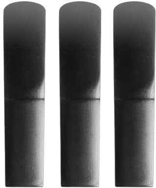 Kunststoff Saxophonblätter, 3 Stück Tenorsaxophon Mundstück Blätter Teile, 1,5 + 2,0 + 2,5 Saxophon Reparatur Blatt Zubehör, 8,2 x 1,5 cm Schwarz