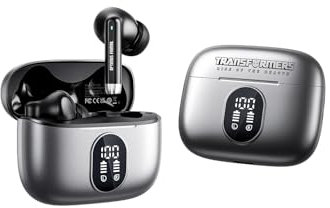 Transformers Auriculares inalámbricos Bluetooth, auriculares Bluetooth con modo dual y conmutación libre, pantalla LED de alimentación, reducción de ruido de sonido envolvente de 30 dB, 6 horas de