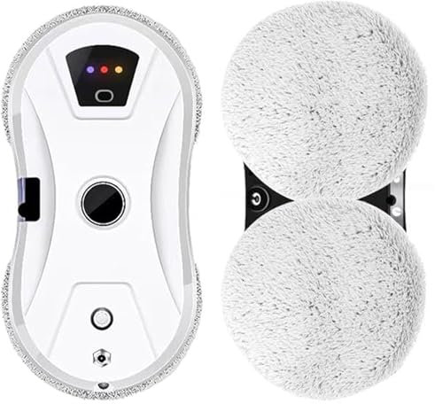 ZephyrGlow Robot Limpiador de Ventanas eléctrico, Robot de Limpiacristales, con Mando a Distancia, Cuerda de Seguridad, 5600 Pa Potente succión automática,HCR-10