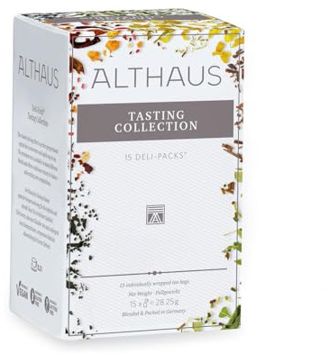 Althaus Tee TASTING COLLECTION Deli Pack ⋅ 15 Teesorten im klassischem Teebeutel ⋅ Probierbox ⋅ Set Teeverkostung ⋅ optimal zum Verschenken