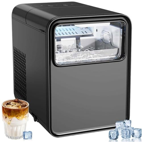 Nugget Ice Maker Countertop,Self-Cleaning Pellet Ice Machine,Ice Maker Machine Counter Top,1.5L Water Tank, 12kg/26lb In 24h,Ice Ready In 6 Mins with Ice Scoop&Basket, 2 Bullet Ice Sizes