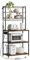 WOLTU Scaffale da Cucina a 6 Livelli con Prese di Corrente, Scaffale per Microonde con Struttura in Metallo e Piano di Lavoro Aperto, Nero+Marrone Rustico, 80x39,5x167cm