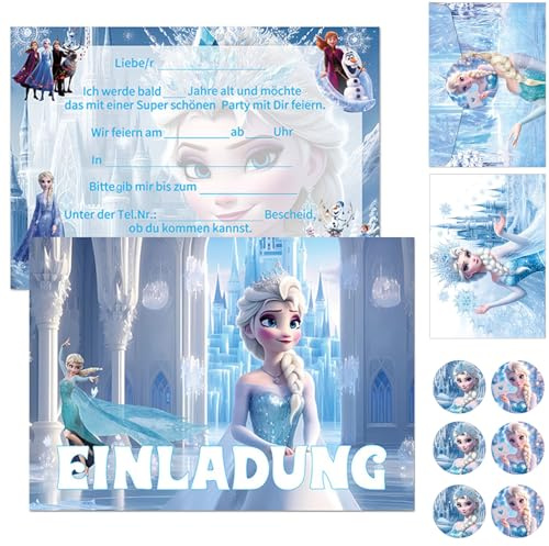 12x Einladungskarten Kindergeburtstag,Thema Party Geburtstag Einladung | 12 Vorgefüllte Geburtstagseinladungen auf Deutsch + Umschläge + Sticker,Einladungen für Feierlichkeiten Geburtstag