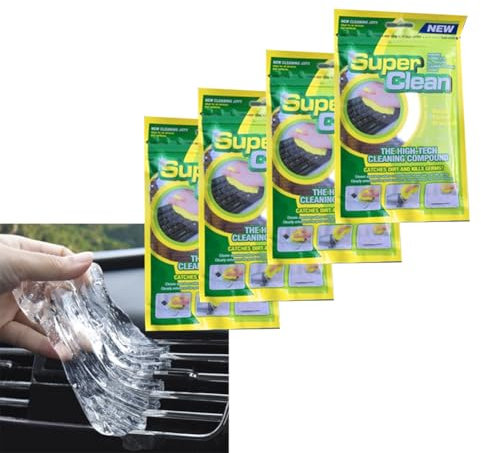 OVLENG Tastaturreiniger Gel, 4 Stück Auto Reinigungsgel Universeller Staubreiniger für Computer, Drucker, Kameras, Weiß