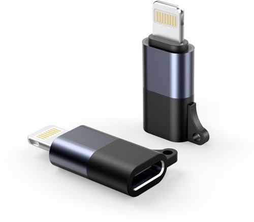 NEEWER USB C to iOS OTG Adapter 2 Pack Set, USB Type C (Female) to iOS (Male) Compatible with iPhone 14 13 12 11 X iPad Type C Wireless Microphone, LM4