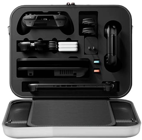 Custodia da trasporto per console Nintendo Switch 2, custodia da viaggio in EVA modellata per Switch 2, custodia protettiva rigida portatile per accessori console Switch 2 (maniglia singola Pro bianca