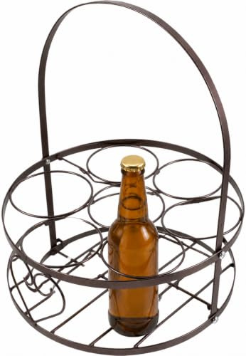 BESTYASH Flaschenhalter Aus Metall Für Bierflaschen Tragbarer Flaschen-Organizer Runder Design Langlebig Und Rostfrei Kompakt Und Einfach Zu Verstauen
