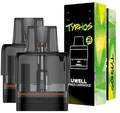 Uwell Typhos Pod 0,6 Ohm (2 Stück) – Ersatz-Pods für Typhos Kit mit Mesh-Coil – 6 ml Tank, Anti-Leak, magnetisch & seitlich befüllbar – für MTL & RDL