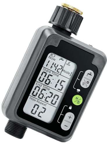 kokdid Automatischer Rasenbewässerungs-Timer mit Bewässerungsplan, wetterbeständiger ABS-Sprinkler für Haus, Garten, Pflanzschlauch