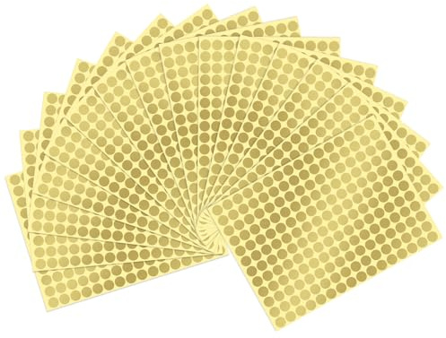 Vicloon Klebepunkte 10mm, 2880 Stück Runde Aufkleber Gold Selbstklebende | Markierungspunkte, Punktaufkleber für Kalender, Planer, Lagerschild