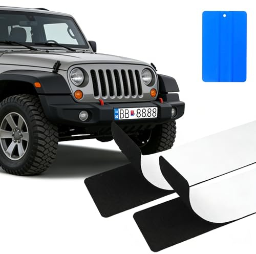 2 Pairs of Number Plate Holders, Frameless, Magnetic Number Plate Holders, Car Registration Plate Holder, Fastener for Standard Number Plate