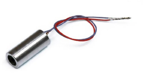 Punktlaser, rot, 650 nm, 1 mW, 3 V DC, Ø9x21 mm, Laserklasse 2, Fokus fixed (1000mm), Kabellänge 100 mm - 70106206
