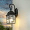 Licht-Erlebnisse Maritime Wandleuchte Außen FRIESEN Schwarz-Silber Aluminium Glas Laterne E27 H:37 cm Außenlampe Garten Balkon